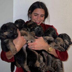 Bárbara de Regil Instagram - Nunca voy a olvidar esta experiencia que me regalo Kai ( segunda foto ) y Enzo el papa ( tercera foto ) 
Fueron 6 perritos - ya 4 meses después regalamos a 5 🐾
 A 5 familias que conozco y quiero y se van a AMARLOS y cuidarlos como yo lo haría , la que se quedó conmigo fue Hakuna 🦋 
Btw : después de esta experiencia ya todos mis perros esterilizados 😅