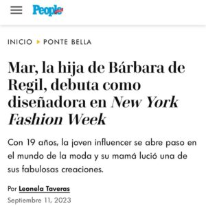 Bárbara de Regil Instagram - Desde que tenías  5 años tenías claro que querías 👗 Eres la mas apasionada por la moda y siempre supe que ibas a empezar con el pie derecho 🍀 Por que eres la más disciplinada …. Mi primer outfit en colaboración con @five.sins pero HECHO y CREADO POR TI … con todo y el rush de la universidad , clases de idiomas , piano … 
y tiempos - lo hiciste TÚ ♥️🙏🏻 el mío , el tuyo y el de la modelo 🗽♥️

Lo importante no es donde estuviste , ni en donde estas … lo importante es adonde quieres llegar 
Soy la MÁS orgullosa de ti @marderegil._ y te apoyare siempre para que trabajes en todos tus sueños ♥️ Eres La Niña más talentosa que conozco ♥️ @five.sins @onxsetny @fashionweekonline 

La ultima foto describe la realidad del cansancio jajajajja pero felices