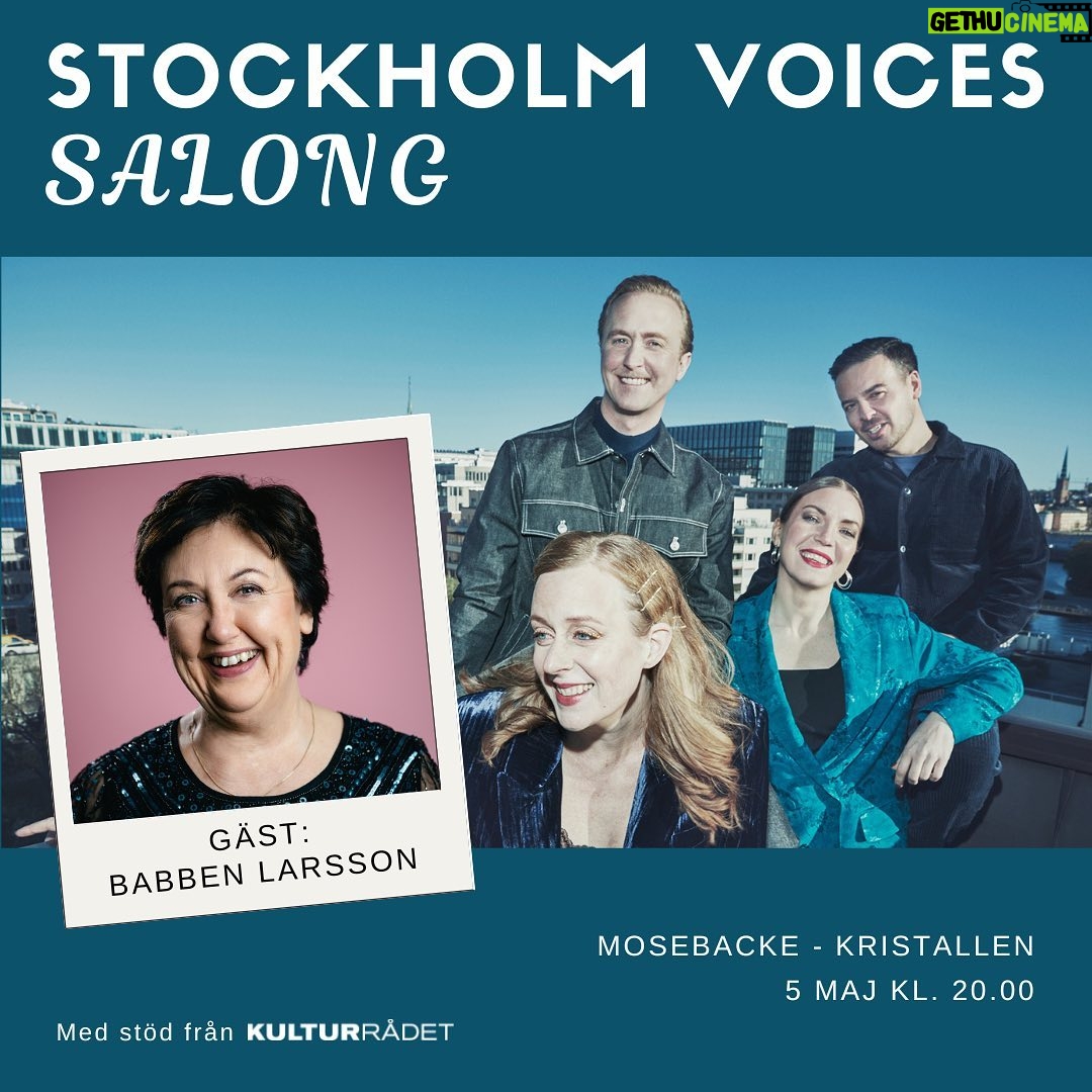 Babben Larsson Instagram - Har repat med sanslöst välsjungande Stockholm Voices i kväll. Vi har konsert i morgon 19.30 på Södran i Stockholm, salong Kristallen. Länk till biljetter i bio!