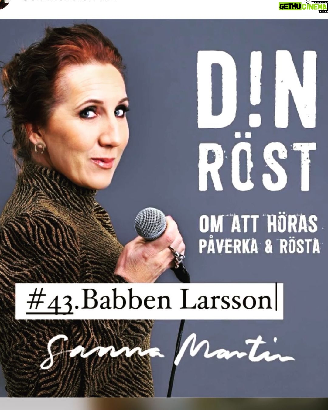 Babben Larsson Instagram - Gäst i @sannamartin eminenta pod. Vi hann avhandla allt från kassler till kändisskap. Och så avslöjar jag vilken ministerpost jag skulle vara sugen på. Länk i bio!