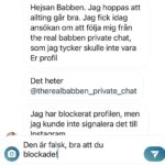 Babben Larsson Instagram - En liten varning för den här chat-profilen en följare gjorde mig uppmärksam på!
