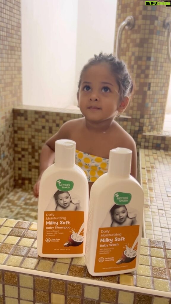 Baby Vedya Instagram - My favourite and so is my baby’s too 🥰 Love and Tradition preserved in the Milky Soft Baby Range. Enriched with ● Milk for Hydration ● Coconut for Nourishment Made with ingredients that are favourite among Grannies and Nannies across Generations. @mothersparsh #milkymarvel #MotherSparsh #24hrEssentialHydration #MilkyNourishment #DailyDipinMilk #MilkySoftCare #MilkySoftRange #MilkyBabyWash #MilkyHero #milkybabylotion Hyderabad