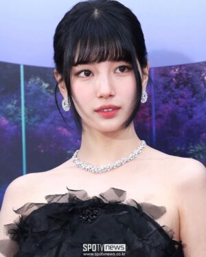Bae Suzy Instagram - 어제도 백상 출근 완료 ~🖤🪶

예쁜 기사 사진 감사드려용