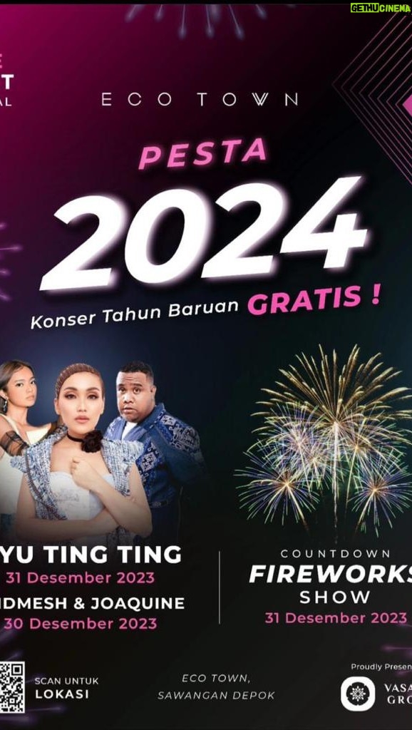 Baim Wong Instagram - Pengumuman buat warga depok dan sekitarnya, yang bingung mau Tahun Baru-an kemana ❕ Ada yang SERU nih !! dateng ajah ke LIVE LOVE LIGHT FESTIVAL yang ada di @ecotown.id @shilaatsawangan 😍 Catet jadwalnya ‼️ Setiap Senin akan ada penampilan dari @standupindo.depok Setiap Selasa - Minggu ada Live Musik 🎶 dan pastinya setiap hari akan ada banyak Food Truck yang Harganya mulai dari 10 RIBUAN 💸 Gak cuma itu doang, dipuncak akhir tahun nanti akan ada penampilan special dari ANDMESH ditanggal 30 Desember 2023 & AYU TING TING ditanggal 31 Desember 2023❗️❗️ Dan acara ini 💯% GRATIS ❗️ Tunggu apalagi ? ayo ajak keluarga, pacar atau sahabat kalian kesini, dan cobain semua permainannya 😍 #LiveLoveLightFestival #TheHeartOfDepok #EcoTownSawangan #ShilaatSawangan