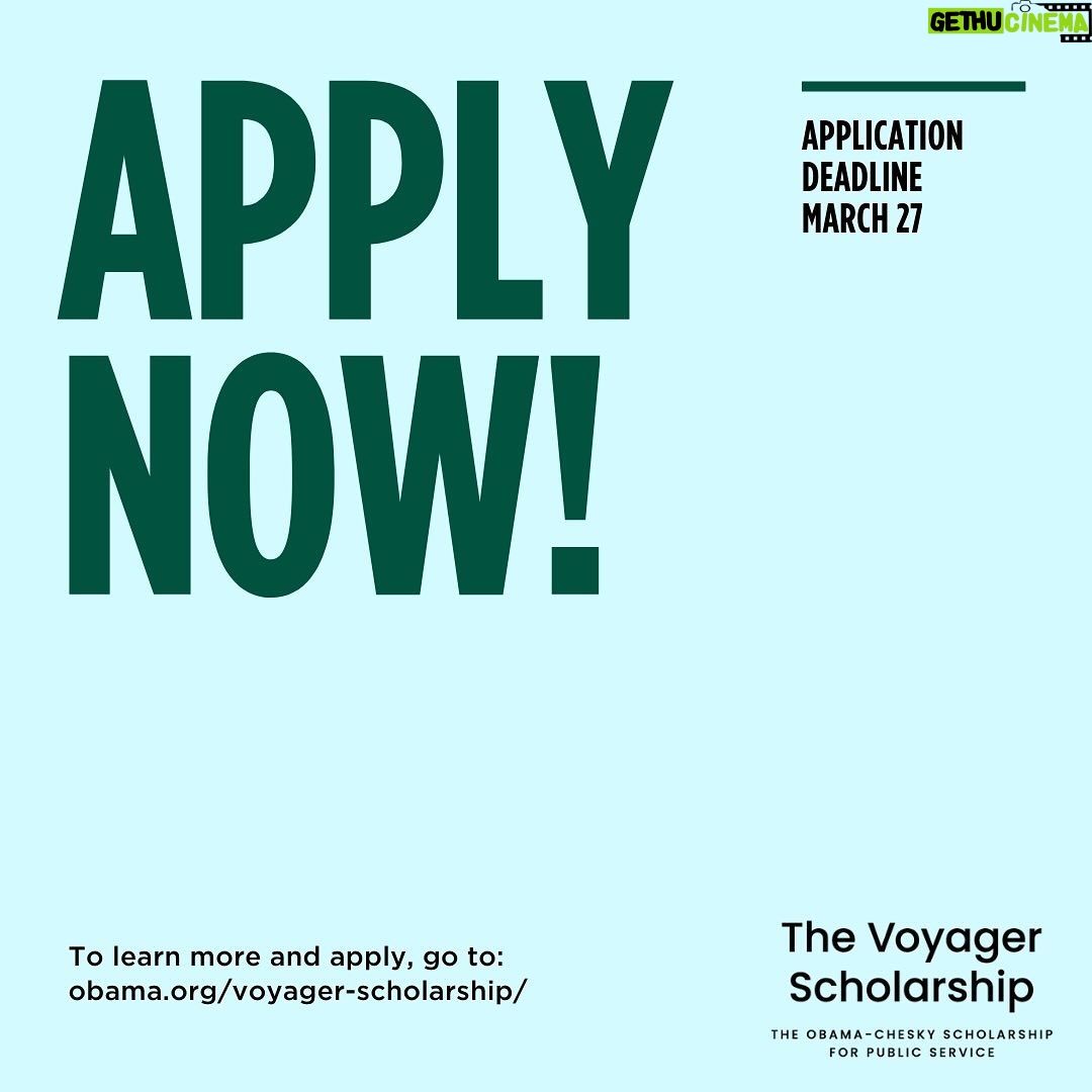 Barack Obama Instagram - @BChesky, Michelle, and I are excited to share that applications for The Voyager Scholarship are now open for students interested in pursuing careers in public service. If you’re a rising college junior in the United States, this scholarship will give you up to $50,000 in financial aid, a summer voyage and travel stipend over ten years, a ticket to our fall summit, and access to a speaker series connecting you with a network of leaders. Visit the link in my bio to learn more, and get your application in by March 27th!