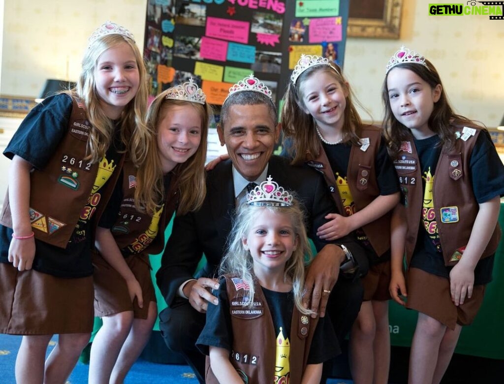 Barack Obama Instagram - On the International Day of Women and Girls in Science, let’s help girls everywhere pursue careers in science, technology, engineering and math. At the White House Science Fairs, we used to invite young people from across the country to share their ideas and hard work. I always looked forward to it. One year, I met this talented group of Girl Scouts from Tulsa, Oklahoma who saw the impact of devastating floods in Colorado and designed a flood-proof bridge using Lego bricks. They also brought me some pretty great headgear. Our world is better with the ideas and perspectives of girls like them. So let’s make sure we do our part to give them the support and tools they need to reach their full potential.