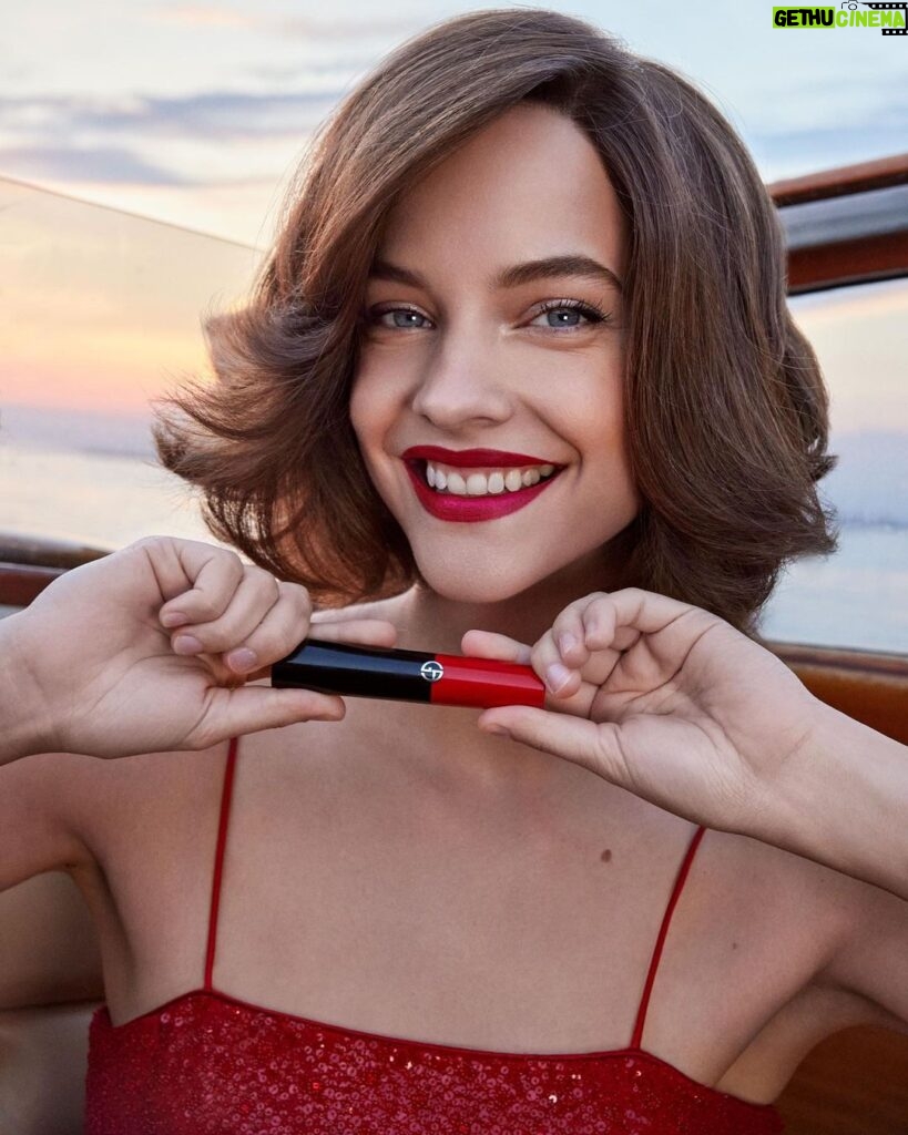 Barbara Palvin Instagram - My 2 must have’s for a glamorous Venice Film Festival. @armanibeauty #ArmaniLipPower in iconic Armani red 400. #NeoNude melting color balm in shade 50