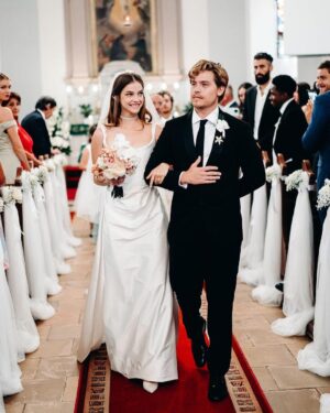 Barbara Palvin Instagram - The Sprouses are officially spouses! Congratulations to @realbarbarapalvin and @dylansprouse, who were married in Hungary—Barbara's home country—on her parent's property, @harlekinbirtok, which doubles as an event venue, surrounded by family and friends. Barbara and Dylan plan to celebrate with a larger wedding in California in the fall. "This past weekend was supposed to be an intimate event, but we ended up having 115 guests in the end because there are a lot of people we care about, and we wanted them all to be there," says Barbara Palvin Sprouse.

Tap the link in our bio to go inside their destination wedding in the model's home country of Hungary. Photos: @eskuvoifotosom, @bencebarsony, and @thereduster