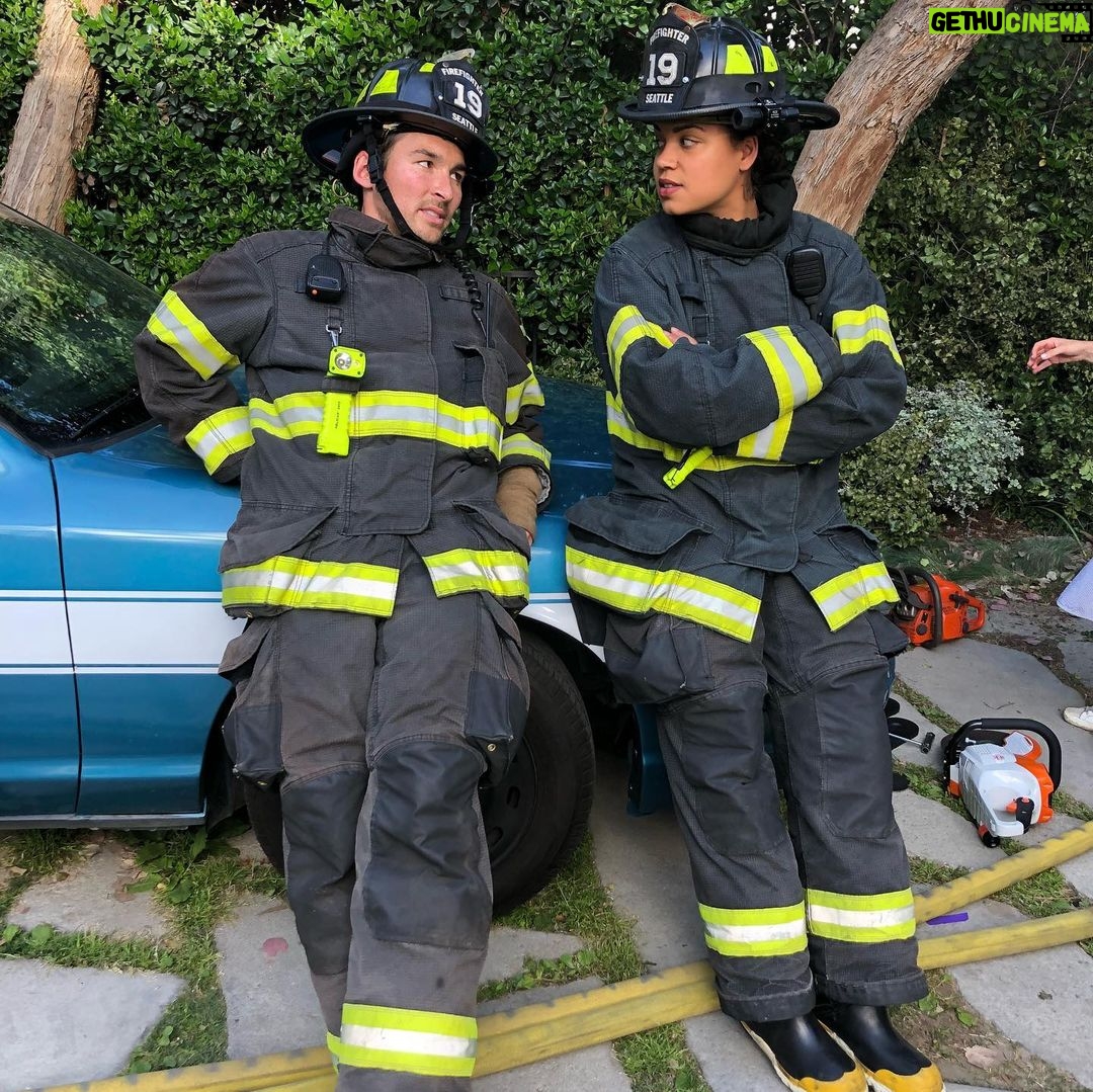 Barrett Doss - 54.5K Likes - Early seasons make me feel old as fuuuck.
Fun fact: the first picture is from a scene we reshot in a different location and time of day before it aired.
Missing @liz_262 who gifted me these gems at the end of season 4. ❤️❤️❤️ #station19