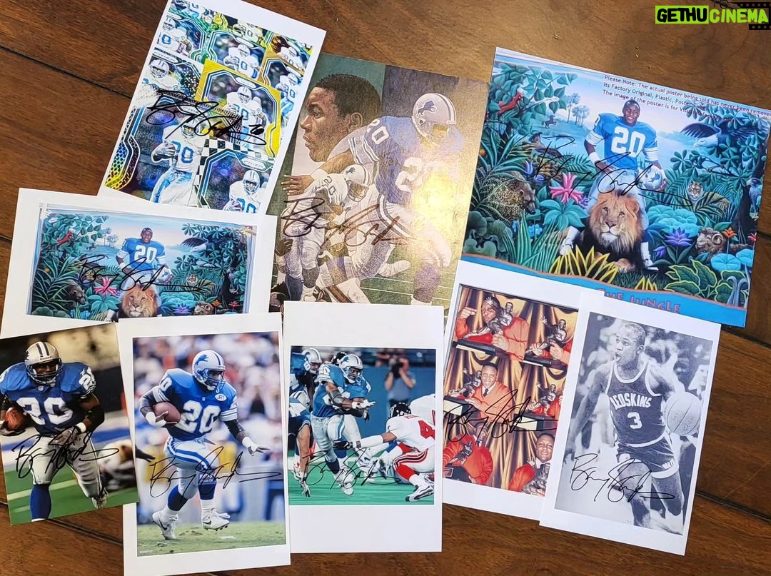 Barry Sanders Instagram - Let's give away some signed photos this week. Follow me, then Like and share your favorite #sanderssponsors ad for a chance to win. @detroitlionsnfl @nfldraft @nfl @okstate #win #Giveaways