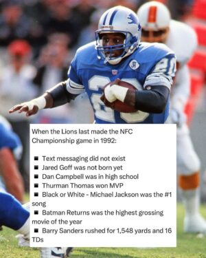 Barry Sanders Instagram - It’s been 32 years since the Lions were in the NFC Championship game.