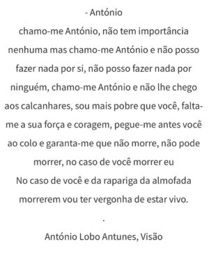 Beatriz Costa Instagram - 𝐎 𝐩𝐚í𝐬 𝐝𝐨 𝐬𝐨𝐧𝐡𝐨 𝐧𝐨 𝐫𝐞𝐠𝐚ç𝐨 𝐝𝐚 𝐦𝐨𝐫𝐞𝐧𝐚.

Tenho escrito muito...este post foi quase a partilha de um texto, um desabafo sobre o mundo e o que me tem feito sentir nos últimos tempos. O silêncio nem sempre é sinal de indiferença, muitas vezes é sintoma de muita ação interna, muito pensamento e emoções que não conseguimos, por enquanto, traduzir em palavras. 

Resido na impotência de ver guerras, sofrimento, e não poder fazer nada para que acabe; e na alegria simples de poder ver um pôr do sol, como este, em segurança. Sentir-me segura, amada...
Estar feliz e triste ao mesmo tempo. Que para estar só feliz teria que ser indiferente ao mundo, e isso não consigo...nem quero. 

Afinal as guerras não estão assim tão longe, às vezes até se sentam ao meu lado, que as pessoas também andam com batalhas internas, são guerras ambulantes algumas, só que fingem muito bem que estão bem. 
Somos todos tão diferentes e tão iguais, essencialmente. Queremos todos o mesmo: respeito, espaço para Ser, felicidade, segurança e amor. De todas estas coisas, o que poder dar a quem se cruza comigo, dou. Mesmo que não consigam fazer o mesmo comigo. 
Há uma linha que separa o amor do ódio: chama-se empatia. Escolho-a sempre que me é possível, e se não for (afinal sou só humana), distancio-me.

O António Lobo Antunes escreveu muito melhor do que eu sobre o que estou a sentir, numa crónica que se chama "Juro que não vou esquecer". 
E diz assim "(..) Porquê ?
que estúpido indignar-me, zango-me com Deus, comigo (...) gostava de ter os joelhos enormes de modo que coubessem no meu colo, em vez das cadeiras de plástico." 

Também gostava.