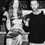 Behati Prinsloo Instagram - This dress though…☠️ celebrating the launch of our extra Añejo 🥃 last month… @calirosa @tabvintage #vintageJPG @adamlevine