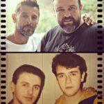 Behrang Toufighi Instagram - . بیست و پنج سال از رفاقتمون میگذره ، هنوز مثل قدیم مشتی و با عشقی. تولدت مبارک با معرفت... ، پ.ن : عکس قدیم مربوط به سریال مهرخوبان سال ۱۳۷۴ عکس جدید پشت صحنه سریال آقازاده همین روزها عکس از : @mohammad.daraii
