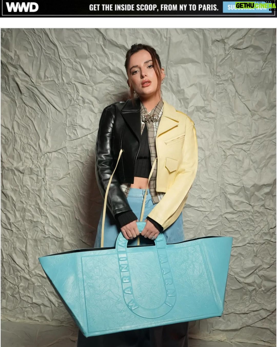 Bella Thorne Instagram - I want to fit my four dogs in this bag so u think I can!? I absolutely love @marni they are so creative - and they love taking chances and if you know me, you know I love taking Chances ;) Thank u @renzo.rosso @stefano.rosso.brave @asliceofbambi