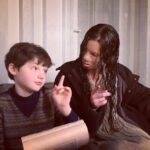 Benjamin Evan Ainsworth Instagram - ‘Miles and The Lady discuss coping techniques for effective anger management’... Or, was it just an epic game of Mad Libs BTS with the amazing @danieladibfitness 🧐 #thehauntingofblymanor #theladyinthelake @thehaunting