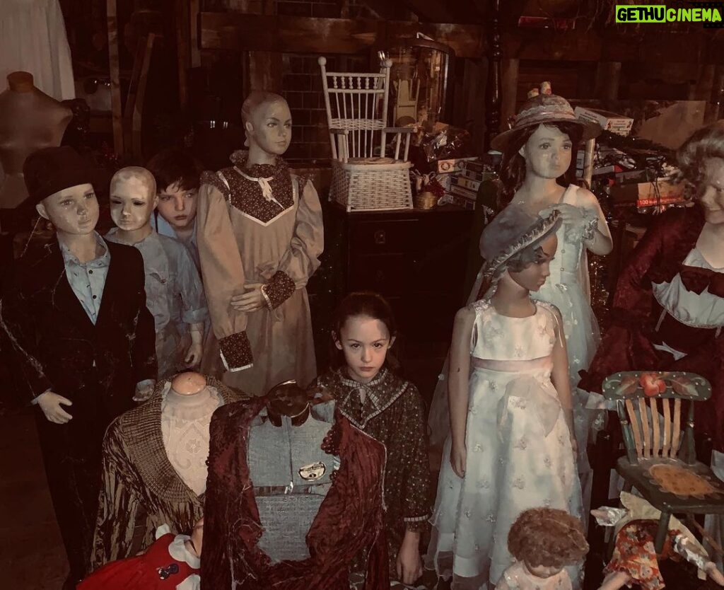 Benjamin Evan Ainsworth Instagram - The set of The Haunting of Bly Manor was amazing. @ameliebeasmith and I loved exploring it behind the scenes. Can you spot us hiding in this photo? #thehauntingofblymanor #netflix #creepydolls #ameliebeasmith #benjaminevanainsworth #intrepid
