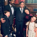 Benjamin Evan Ainsworth Instagram - What a charming bunch. Oh, it was going so well. Say cheese...! Or, just pull a face! 😜 #goofyfamilyphoto #thehauntingofblymanor