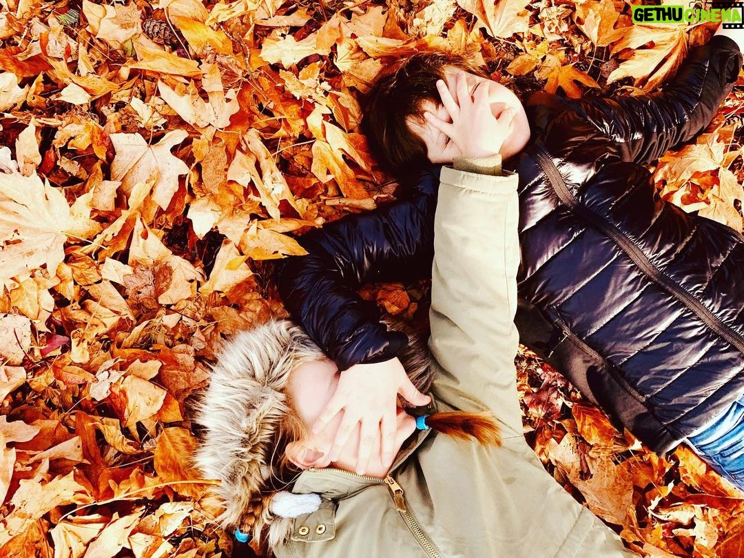 Benjamin Evan Ainsworth Instagram - Because we all need a leaf fight from time to time! 🍁🍁🍁🍁