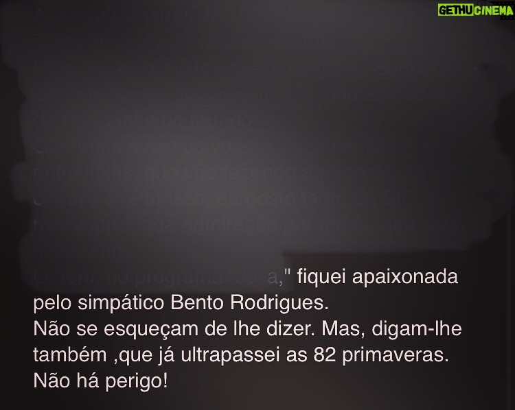 Bento Rodrigues Instagram - 82 anos! E a capacidade de fazer o meu dia ❤️😂