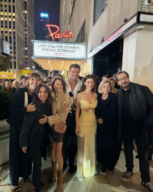 Beren Saat Instagram - About our fabulous Last Call for Istanbul NY gala ✨ Thanks to @netflixturkiye team for the opportunity, to Onur Guvenatam for being an amazing producer, to OGM team for their efforts, to Dean Garfield and Mike Azzolini  for supporting our stories, to @nuranevrensit for being wonderful, to @gonencuyanik for full trust, to @gokhantiryaki_cinemadop for his experience, to @sebnemkitis for our laughs, to @ptotfilm team, to all our Istanbul & NY cast & crew, to @cankir for sharing life, to @hakaanyildirim for my beautiful dress 💛 to @beegoddessjewellery 🐝 to @mertyoglu for being incredible 🤍 and to @kivanctatlitug for being the best partner ✨ makeup artist: @stellelle 💖 hairstylist : @coreytuttlehair