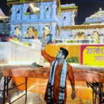 Bhavin Bhanushali Instagram - 22-01-2024. The day our ancestors fought for. The day that came after 500 years. Can’t be more happy to be at Ram mandir Ayodhya on this day❤️ Jay Shree Ram 🚩 Jay Jay Garvi Hindu 🚩 Outfit by: @bhanu.designer #jaishreeram #ayodhya #rammandir Ayodhya Dham