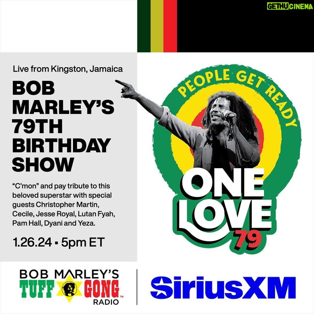 Bob Marley Instagram - One Love People - get ready for a great show! We’re celebrating the legend for what would have been his 79th birthday. Join the vibes on @tuffgongradio as we pay tribute to the one and only @bobmarley- live from Kingston! Click the link in our bio to tune in! 💚
