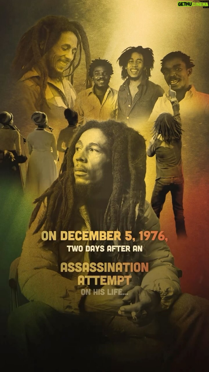 Bob Marley - 106.7K Likes - On December 5, 1976, two days after an assassination attempt on his life, Bob stepped on stage at the Smile Jamaica Concert. Discover the story of the legend who changed the world. See the new trailer for @OneLoveMovie TOMORROW. #BobMarleyMovie #OneLoveMovie