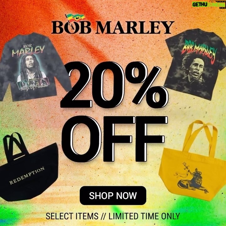 Bob Marley Instagram - NOW through Tuesday! 🛍️🏷️ take 20% OFF select items on the @marleyshop web store at the link in bio ✌🏾 #bobmarley #reggae #holidaysale #blackfridaysale #cybermondaysale #bandmerch #artistmerch