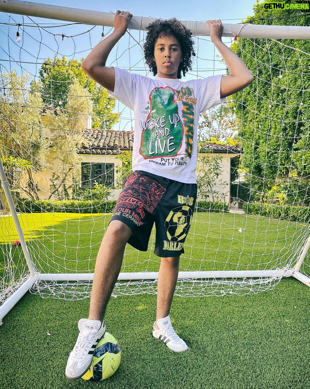 Bob Marley Instagram - Ziggy son Gideon and the new #BobMarley x @onlineceramics collab. Shop the full collection at the link in story. #onlineceramics #reggae #football #soccer #apparel #collab