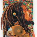 Bob Marley Instagram - Epic art to match Bob Marley's epic vibes! ❤️ Really proud to have been part of this amazing collaboration with @paramountpics and @onelovemovie for such a great movie. Get tickets now at @onelovemovie ’s link in bio and see it in theatres everywhere starting tomorrow! Thanks for your help @strongerthanarhyme #AD #OneLoveMovie #BobMarleyMovie #Exodus #BobMarley Painting acrylic on wood, cardboard, plaster, turntable, vinyls, discman CD player, …   52"×44" (140x110cm) 2024 Paris, France