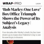 Bob Marley Instagram – From @lashanalynch, who plays @officialritamarley in @onelovemovie :
No. 1 at the box office! And your reviews are making me feel some type of way. Proud and thankful for all the love for #OneLoveMovie. A movie for the people 💚💛🖤