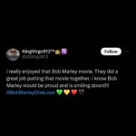 Bob Marley Instagram - ‘Bob Marley: One Love’ is a movie for the people. @OneLoveMovie #OneLoveMovie #BobMarleyMovie #BobMarley