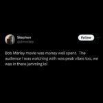 Bob Marley Instagram - ‘Bob Marley: One Love’ is a movie for the people. @OneLoveMovie #OneLoveMovie #BobMarleyMovie #BobMarley