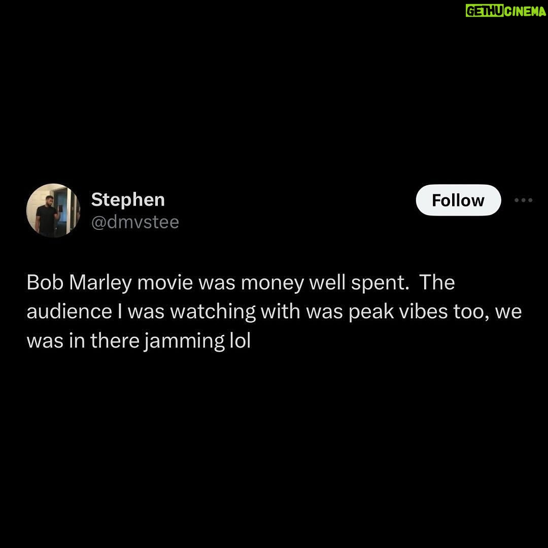 Bob Marley Instagram - ‘Bob Marley: One Love’ is a movie for the people. @OneLoveMovie #OneLoveMovie #BobMarleyMovie #BobMarley