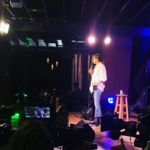 Bonnie McFarlane Instagram - warming up the audience for our little @netflix show. #roaring20s #austintexas 

dropping early December