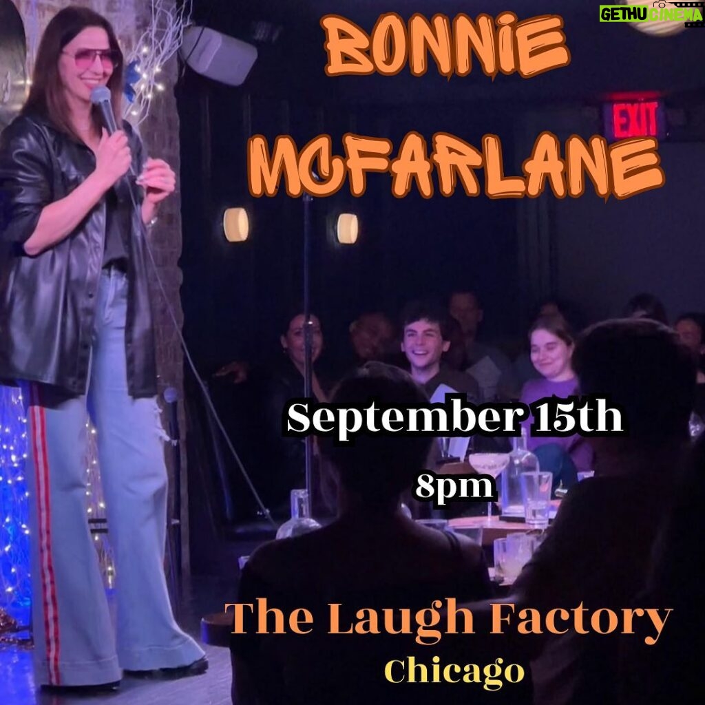 Bonnie McFarlane Instagram - Tonight, in Chicago! Come see me at @laughfactorychi 💥 Laugh, hang out and give me great vegan food recs