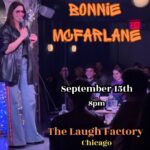 Bonnie McFarlane Instagram – Tonight, in Chicago!  Come see me at @laughfactorychi 💥 Laugh, hang out and give me great vegan food recs