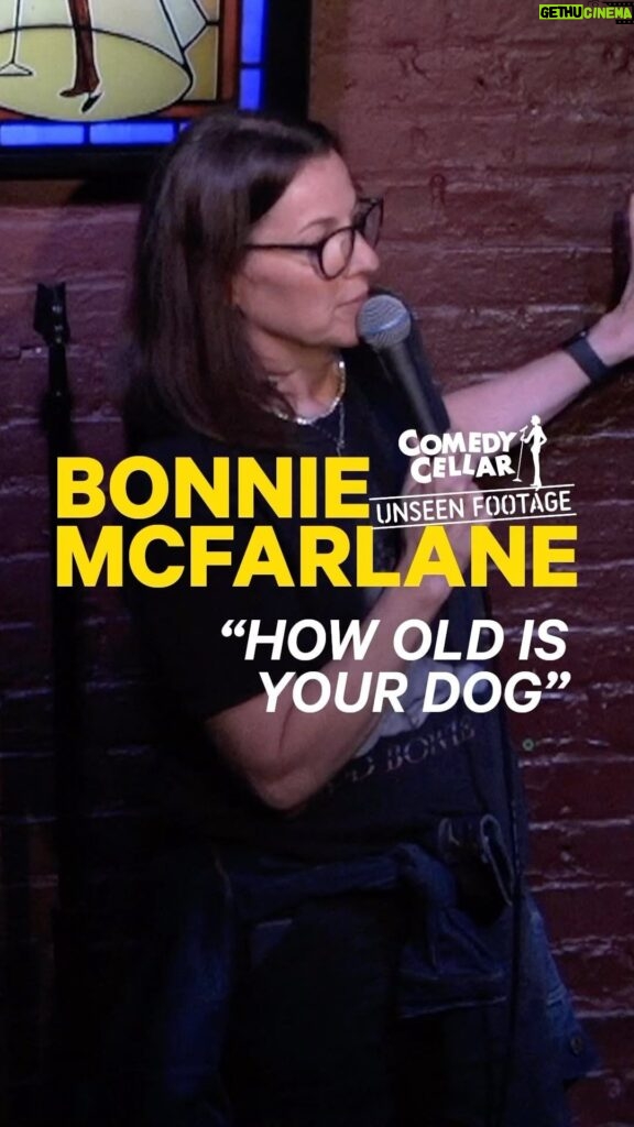 Bonnie McFarlane Instagram - Stop asking @bonniemcfarlane how old her dog is! #comedy #standup #dogs #pets #darkhumor Comedy Cellar