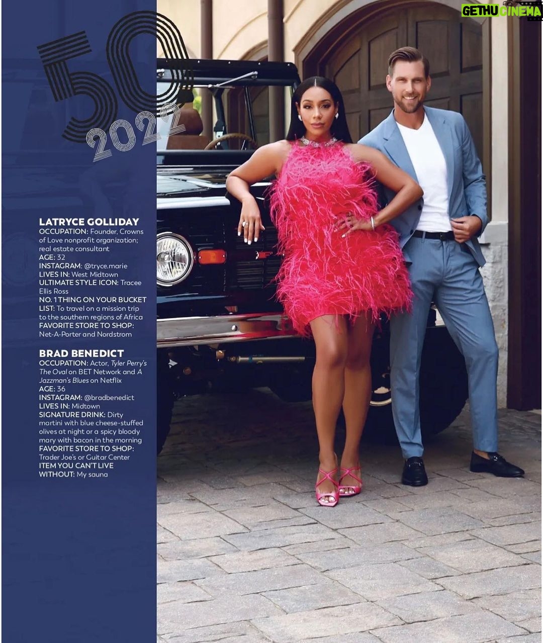 Brad Benedict Instagram - I definitely don't feel deserving, but it's an honor to be featured in the #50MostBeautifulAtlantans spread in the 26th Anniversary issue of @jezebelmagazine available now! ๐ธ @melbelderjr ๐ . Long post so Iโll start with a thank you to @modernluxury and #jezebelmagazine for including me. Shout out to coralynng, editor-and-chief, and big ups to @bradymhenderson for bringing it all together! THE man on the scene in ATL! ๐๐ผ . I am a #GeorgiaBoy through and through. I was born and raised in Norcross, GA, a suburb just on the outskirts of Atlanta. I went to the public high school at Norcross High. I played tennis and was a part of @norcross_theatre. Shout out to @gmpev1 for giving me my first acting role in Bye Bye Birdie. I got my college degree from the @universityofga, where I studied finance, and was blessed to be a part of the 2007 NCAA Championship tennis team. Go Dawgs! . With only one high school play on my resume, my wild dreams of being a professional actor took me out to Los Angeles after college. Typical story...a bag, a kid, and a dream...and that was about it. So, years later, it is so cool to look back and remember the path that brought me to where I am now. Still with so much I want to accomplish, but content, and frankly giddy, with where I have come so far. . As fate would have it, my acting career brought me home, a few years back, to shoot a series at @tylerperrystudios, an amazing studio bringing a ton of new life and energy to Atlanta. In 2016, the iconic @tylerperry gave me my first "big break" and hired me as a series regular cast member on his show @tooclosetohometlc. Since then, we have worked on several projects together. I am currently a cast member on his show @theovalonbet, playing a crazy secret service agent, Kyle Flint, with season 4 premiering October 11th on @bet! I am also in Tyler's newest movie, #ajazzmansblues, which we shot all around GA and #Atlanta, currently in the Top10 on @netflix. My whole family still lives in #georgia, and I am lucky, as an actor, for my primary place of work to be at #TylerPerryStudios...a huge gift from the universe to bring me home to live out my dreams. . #atl #tylerperry #theovalonbet Atlanta, Georgia