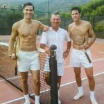 Brad Benedict Instagram - Once upon a period piece…🎥🎾🎬 . . @tomford #tomford #asingleman #tennis #whowearsshortshorts #theovalonbet Malibu, California