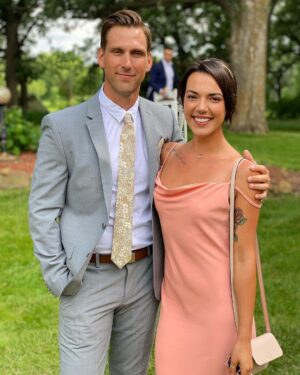 Brad Benedict Instagram - How it started vs how it ended. Legendary photo dump to come. Thank you for being the best date ever @ashleywanders_ 😎
.
.
Truly one of the best weekends I’ve had in a long time to celebrate @zachkoepp and @jessicabishoptv and their amazing love and life long commitment. The whole extended family just got a lot bigger. 
.
.
***See Pop Pop in the background of photo 2 for an idea of just how much fun we all had. 
.
.
#lakeokoboji #weddingcrashers #partytime #love