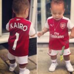 Bradley Mcintosh Instagram – The prems is back soon let’s go #Arsenal you got an extra #littlegooner for support 😜 @arsenal @aftvmedia @kalista_koumi89