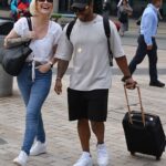 Bradley Mcintosh Instagram - The caption of this picture on the daily mail made me laugh “The duo were seen chatting away as they strolled together, with Bradley seen pulling a black suitcase behind him”. Incase you wasn’t sure, I’m pulling a black suitcase behind me! 😂 @sclub