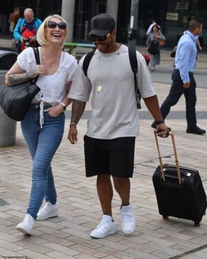 Bradley Mcintosh Instagram - The caption of this picture on the daily mail made me laugh
“The duo were seen chatting away as they strolled together, with Bradley seen pulling a black suitcase behind him”. Incase you wasn’t sure, I’m pulling a black suitcase behind me! 😂 @sclub