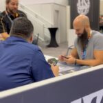 Brandon Bogle Instagram - Stop overthinking. Have fun. My head is so shiny 🪩 #GenCon2023
