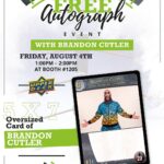Brandon Bogle Instagram - Come get an autograph from me tomorrow at 1pm on these EXCLUSIVE oversized cards @UpperDeckEnt @AEWGames #GenCon