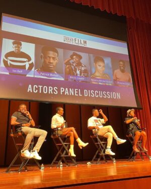 Brandon Gilpin Instagram - Thank You Morehouse For inviting me too come back to the Institution that made me & Be apart of this wonderful Panel alongside these talented actors! 
@morehousefilmfest @morehouse1867 

Such a great experience to Be part of this panel and share stories & inspire other To follow your Dreams! 🖤

#ShowTimeBrando #BrandonGilpin #actor #Morehouse #telfar