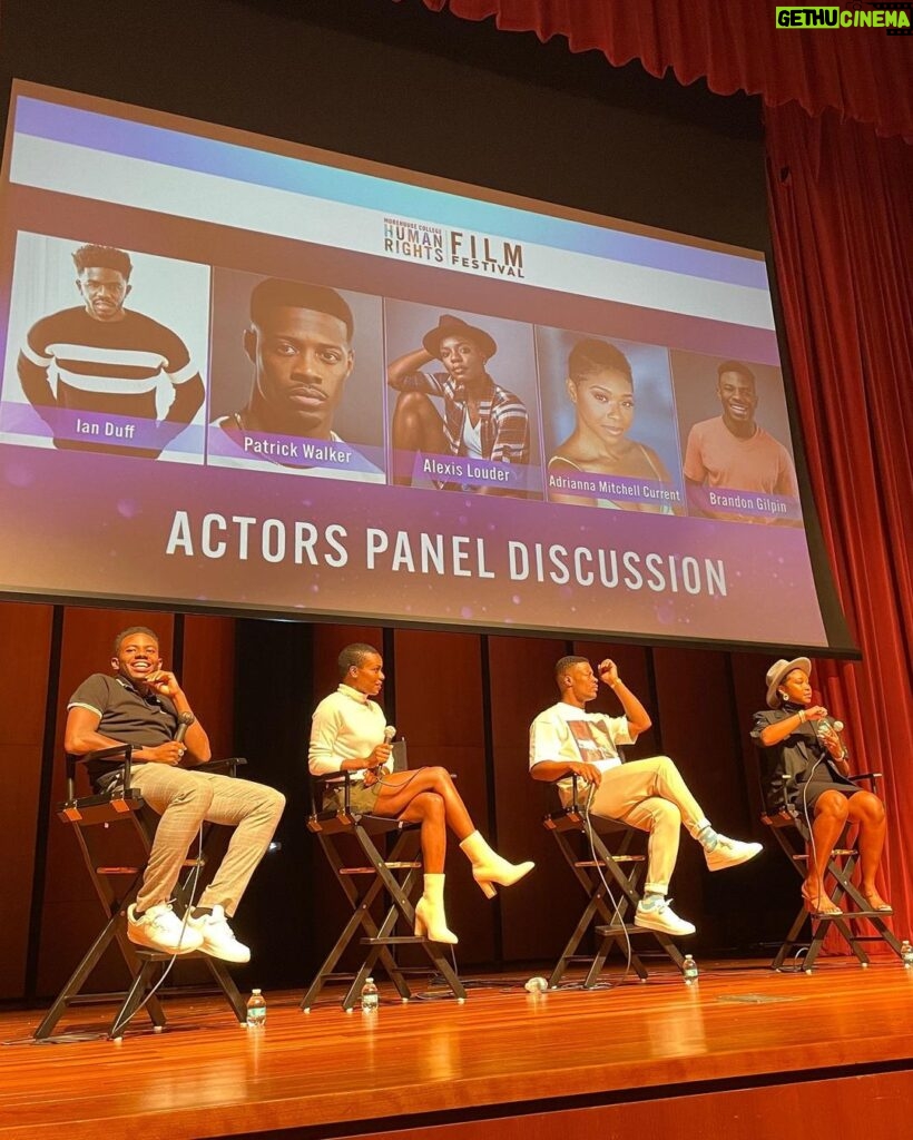 Brandon Gilpin Instagram - Thank You Morehouse For inviting me too come back to the Institution that made me & Be apart of this wonderful Panel alongside these talented actors! @morehousefilmfest @morehouse1867 Such a great experience to Be part of this panel and share stories & inspire other To follow your Dreams! 🖤 #ShowTimeBrando #BrandonGilpin #actor #Morehouse #telfar Morehouse College