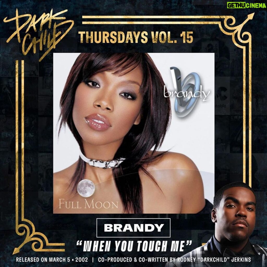 Brandy Norwood Instagram - The whole month of March, on every Thursday I’m gonna be posting some of my favorite songs that I produced from one of the most classic R&B albums of all time! #FULLMOON to celebrate the month this album was released in. This week for #DarkchildThursdays I’m gonna slow things down and give y’all a fan favorite and of my favorites too “When You Touch Me,” by @Brandy #SwipeLeft. Working on this album was a long but rewarding journey to the finish line. I love how “When You Touch Me” blends that smooth Brandy flow with the bright and uplifting #Darkchild touch. She played this one around the world but that London performance just always stood out to me! S/O to @BigBertMusic on the co-production and S/O to my mentor @TeddyRiley1 for killing the talkbox for me at the end of this record! And Kenisha Pratt who is not with us anymore for writing this classic. Which track from “Full Moon” should we do next week? #DarkchildThursdays #DARKCHILD